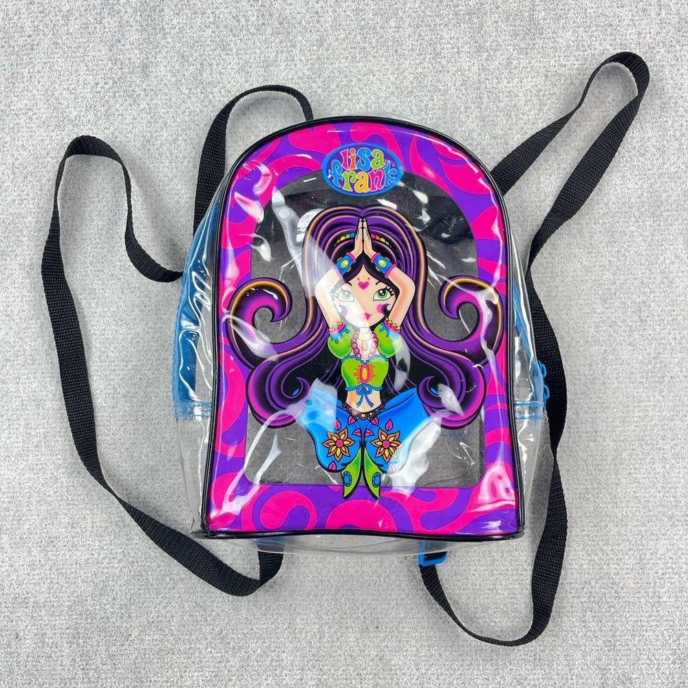 Vintage Lisa Frank Genie Clear Mini Backpack Purse Hand Bag Original 90s Y2K